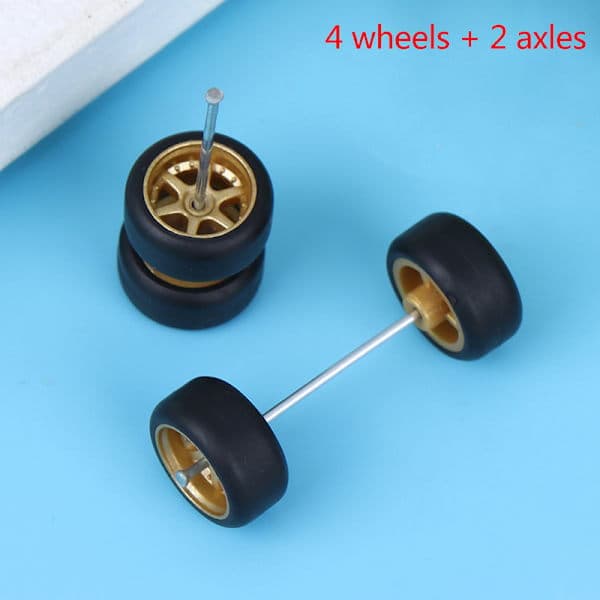 1/64 Hot Wheels Hjul med gummidæk Modelbil Modi Guld One Size