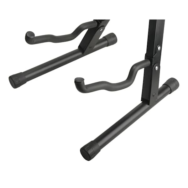 Sort jernguitarstativ - Unikt foldbart design, stabilt A-rammestativ til basudstilling - Perfekt[JUN]