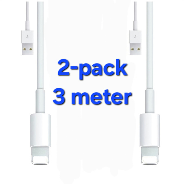 2-pak - Opladerkabel Lightning iPhone (YH) 2-pak. 3 meter 2-pack. 3 meter