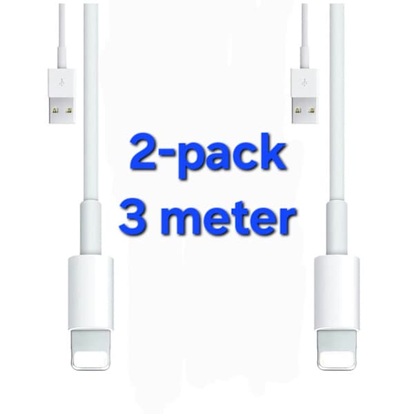 2-pakkaus - Latauskaapeli Lightning iPhone (YH) 2-pakkaus. 3 metriä 2-pack. 3 meter