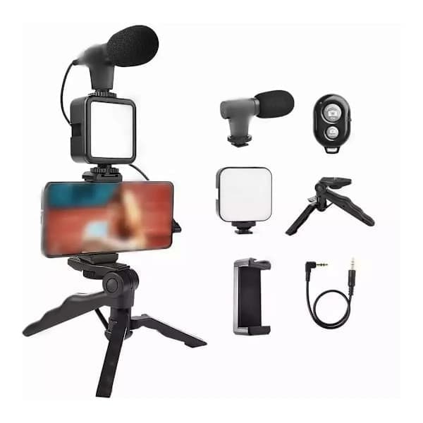 Smarttelefon Vlogging-sett med stativ for Tiktok, Youtube og Stream