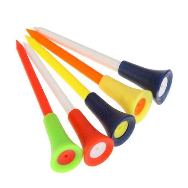 30-pak Multi-farvede Golf Tees i Plastik 83mm Holdbare Gummi Pads Top Golf Tee