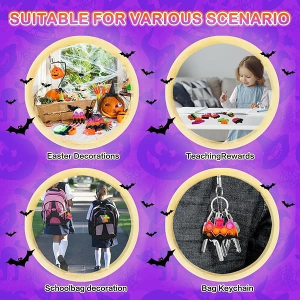 24-pack Halloween Mini Fidget Pop-leksaker - Sensoriska festartiklar för barn, pojkar och flickor, fyllning till godispåsar, presentförpackning