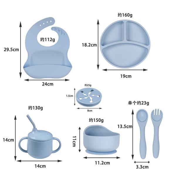 Barnservis BPA-fria Tallrikar Set Baby Silikon Set