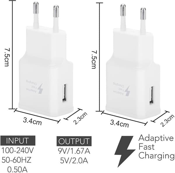 4-pak USB-strømadapter 5V-2A Universal Hurtigoplader