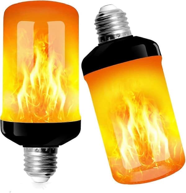 Flammelampedeler, E27 LED-flammelampe med 4 lysmoduser, dekorative lamper for innendørs og utendørs