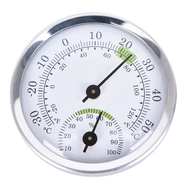 Analog indendørs hygrometer temperaturmåler hygrometer sølv Sølv Silver