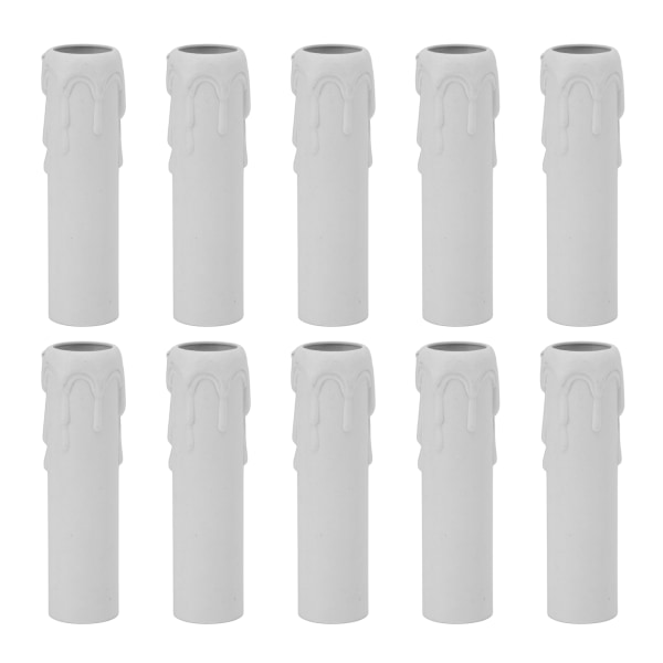 10 kpl 4 tuuman kynttilänsuojukset hihat Simulaatio Vintage Wax Drop -kynttilän kannen suojukset kattokruunuvalkoiselle