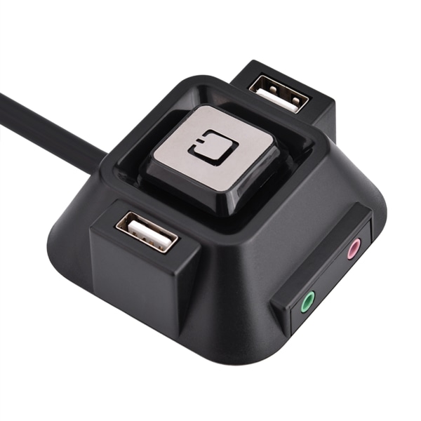 Stasjonær PC-deksel Bryter Doble USB-porter Strømtilbakestillingsknapp Lydmikrofonport