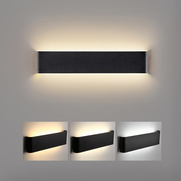 9,4 tommer moderne LED væglampe med op og ned forfængelighed lys mat sort væglampe til badeværelse entre stue soveværelse