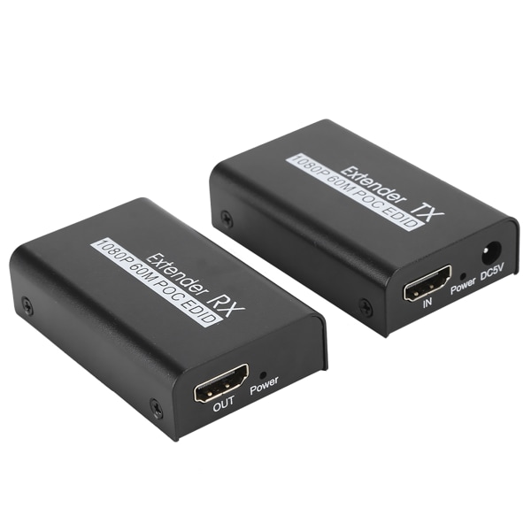 HDMI Extender 60M Internet Transmitter til POC Kabel Strøm EDID læringsfunktion 100-240VEU