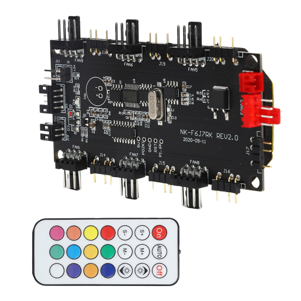 LED Light Controller PCB Strømforsyning Fan Hub 4/3 Pin ARGB Splitter Trådløs fjernbetjening