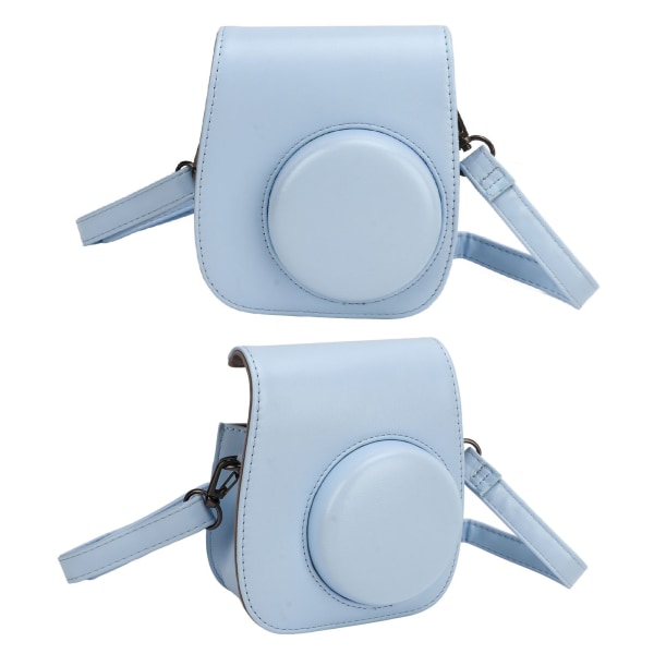 Mini Instant Camera Skyddsväska PU case för Fujifilm Instax Mini 12 med albumfilter Färgglada hängande ramar klistermärken Blå