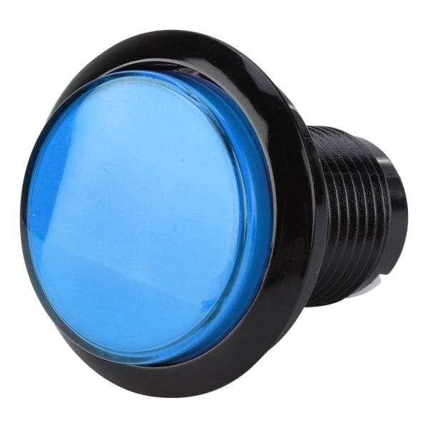 Rund LED-lampe oplyst stor knap til arkademaskinespil gør-det-selv-del (blå)