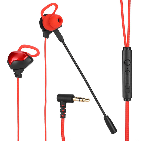 G3000 Universal 3,5 mm kabelanslutna In-Ear Gaming Hörlurar Brusreducering Gaming Headset Röd