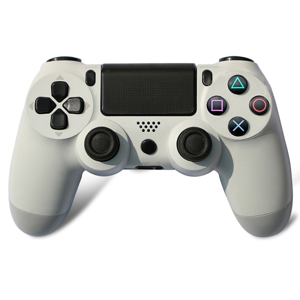 PS4 Seksakset Dual Vibration Bluetooth Trådløs Controller-Hvid