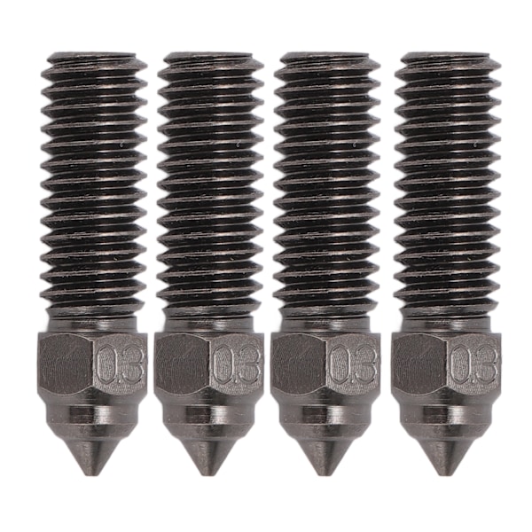 MH 4Pcs Extruder Nozzles for CR K1 Hardened Steel Smoothing Durable Prevent Clogging 3D Printer Nozzles 0.3mm