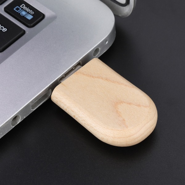 Oval Maple Wooden Shell USB 3.0 Flash Memory Drive -muistitikku Box U -levyllä 16 Gt