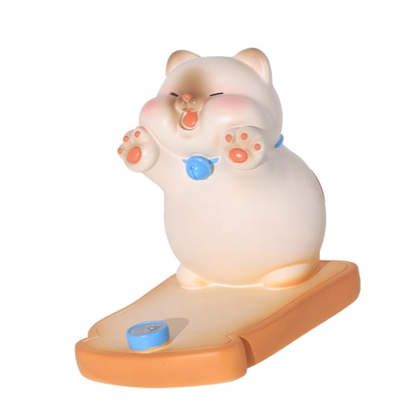 Sød kat Mobiltelefon Holder Resin Mini Bærbar Mobiltelefon Stand Skrivebord Ornament til Soveværelse Kontor Siamese