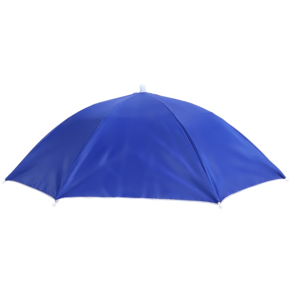 Vuxen paraplyhatt Vattentät hopfällbar solhatt Huvudbonader för utomhusfiskevandring Mörkblå