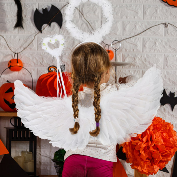 Glødende englevinger med LED-lyssnore Halloween-fest Cosplay-kostumetilbehør Rekvisitter