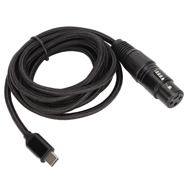 USB C til XLR hunnkabel Lavstøy HIFI Plug and Play USB C mikrofonkabel for Windows 3 meter/9,8 fot