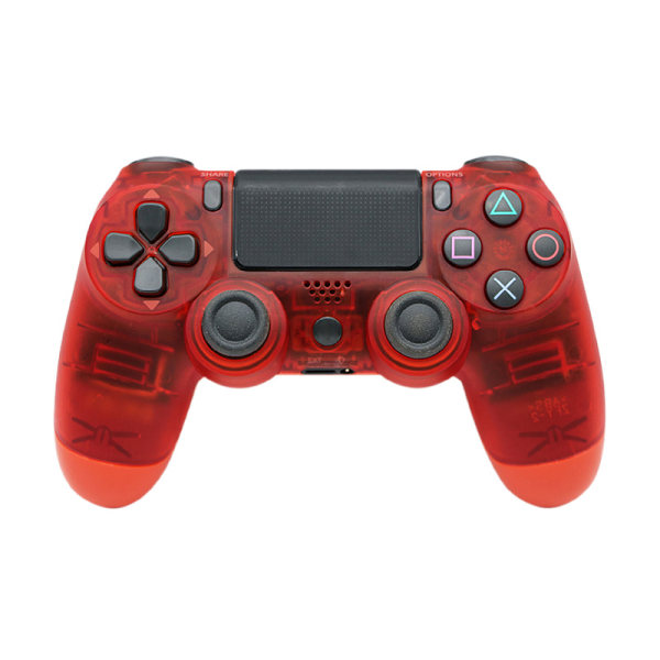 PS4-ohjain Langaton Bluetooth värähtelykonsoli peliohjain - Transparentes Rot