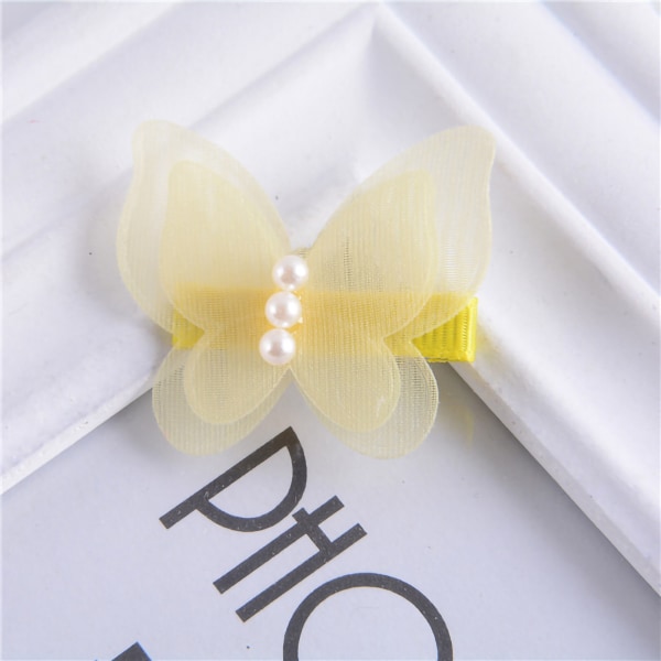 Baby hiusklipsit söpön muotoiset pehmeät sifonkipuvut hiustuet hiustarvikkeet taaperoille E2-032 keltainen