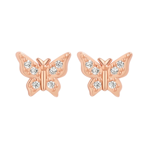 S925 silver needle butterfly earrings with personalized design, simple and versatile butterfly earrings rose gold