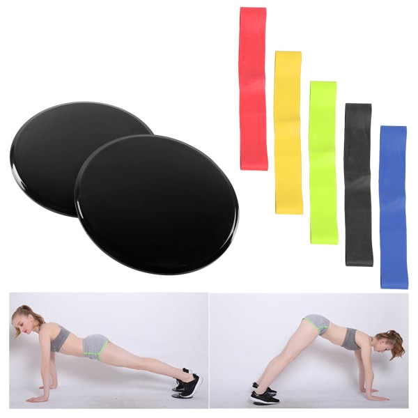 Sport Træning Sliding Disc Disks Slider Workout Træning Slide Mat Fitness Udstyr sort