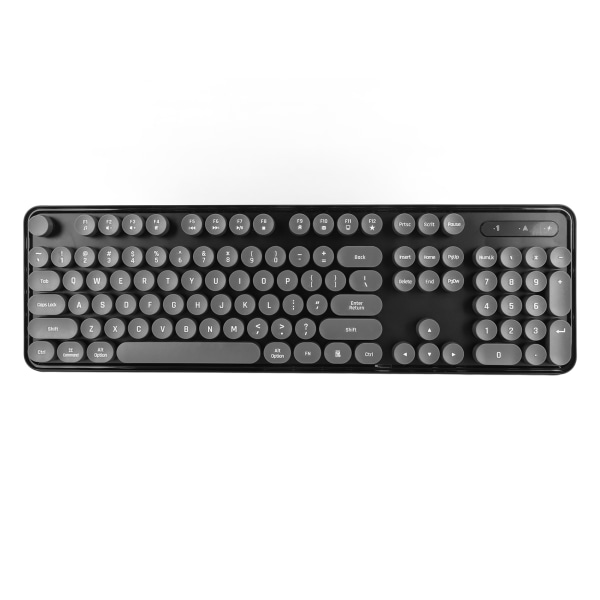 Trådløst tastatur og mus Combo Pure Color Retro 2,4G trådløs tastaturmus med runde tastaturer og numerisk tastatur Black Board