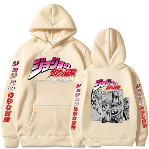 Jojo's Wonderful Adventure Långärmad Hoodie för rollspel beige L