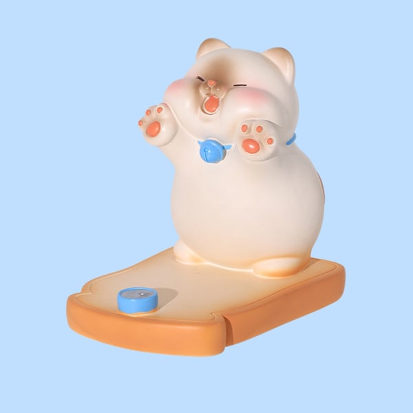 Sød kat Mobiltelefon Holder Resin Mini Bærbar Mobiltelefon Stand Skrivebord Ornament til Soveværelse Kontor Siamese
