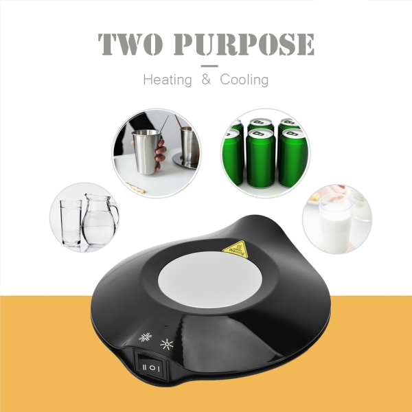 USB Power Office Home Kylmä Kuuma Kaksikäyttöinen Coaster Coffee Cup -eristetty tyynymatto (musta)