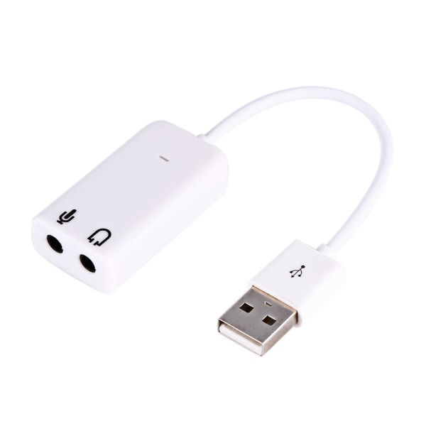 Hvid USB 2.0 Channel Virtual 7.1 effekt Xear 3D Audio Lydkort Adapter til XP