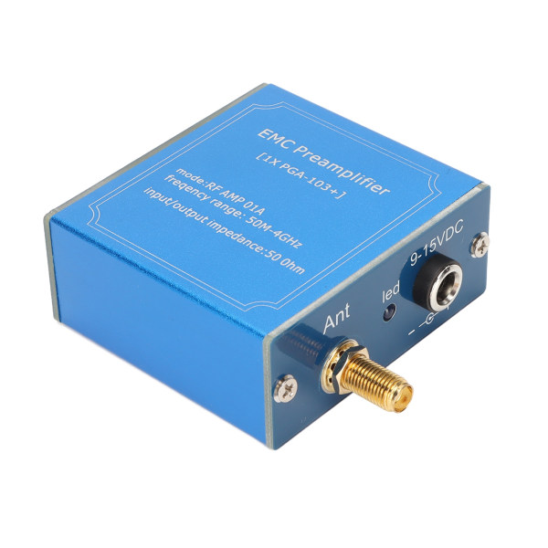 Lavstøyforsterkermodul 50M‑4GHz Wideband Plug and Play DC 9‑15V High Gain LNA-modul for kommunikasjonssystem