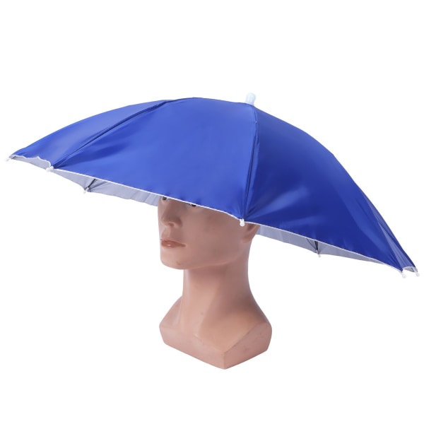 Voksen paraplyhatt Vanntett sammenleggbar solhatt hodeplagg for utendørs fiskevandringMørkeblå