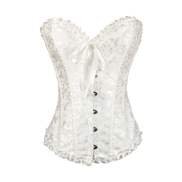 Women's Lace-up Skeleton Corset Underwear Shapewear Top White S