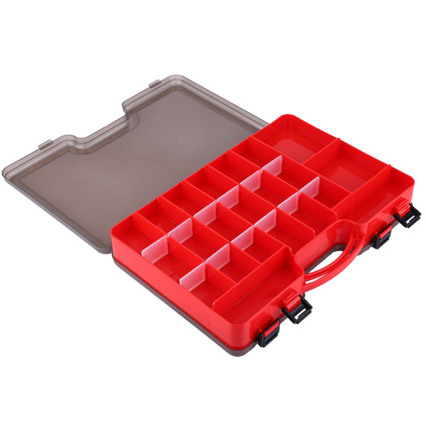 Fly Lure Box kalastustarvikkeiden säilytyslaatikko lusikka koukku case punaisella kahvalla