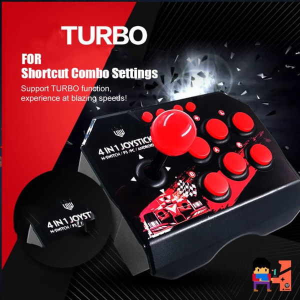 Switch arcade joystick NS konsolspel joystick plug and play med burst switch joystick, lämplig för alla typer av spel