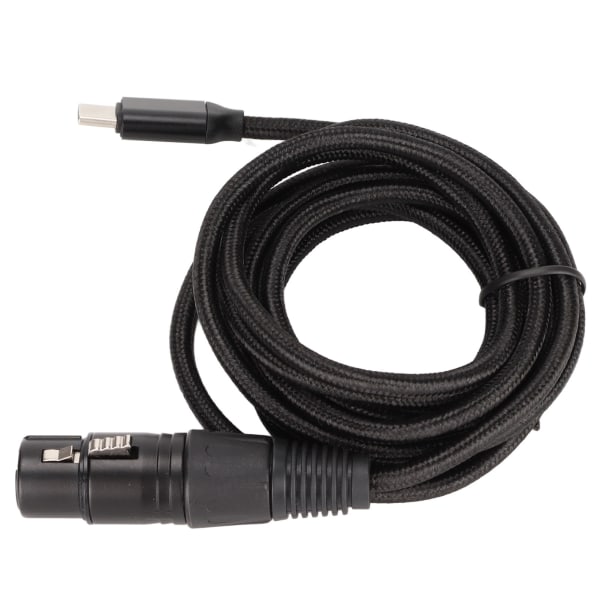 USB C - XLR naaraskaapeli Hiljainen HIFI Plug and Play USB C -mikrofonikaapeli Windows 3 Meter/9.8ft