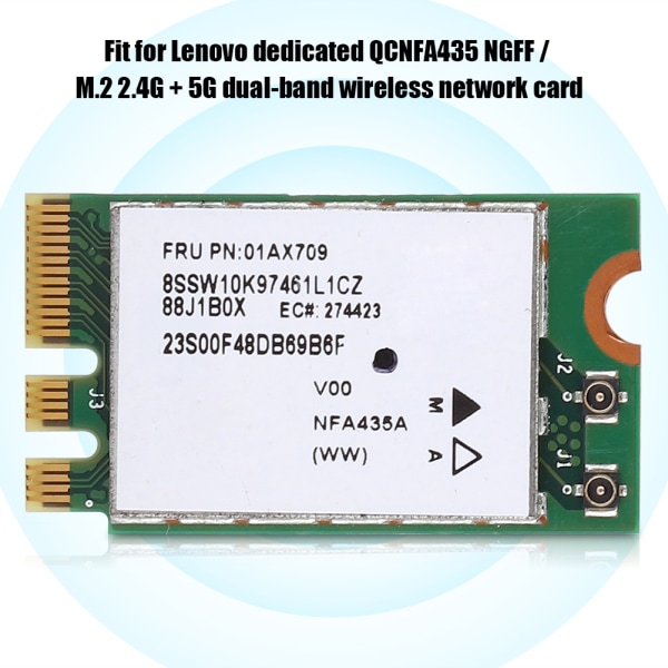 2,4G+5G Dual Band Wireless Network Card QCNFA435 NGFF / M.2 Interface för Lenovo IdeaPad
