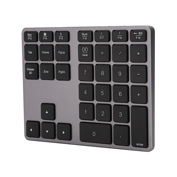 BT308 35 taster numerisk tastatur Oppladbart trådløst ultratynt tastatur kompatibelt med Bluetooth 5.0 (jerngrå)
