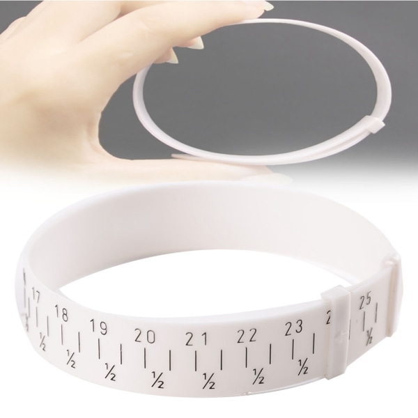 Plastarmbånd Bangle Gauge Sizer Smykker Mål Håndledd Størrelse Verktøy 15-25cm