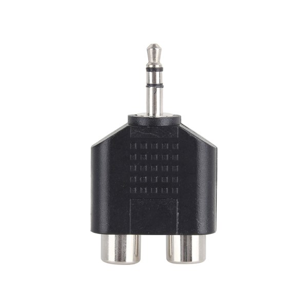 3,5 mm Hann Stereo Jack-kontakt til 2 for RCA-plugg Kvinne Mono Audio Extension Adapter