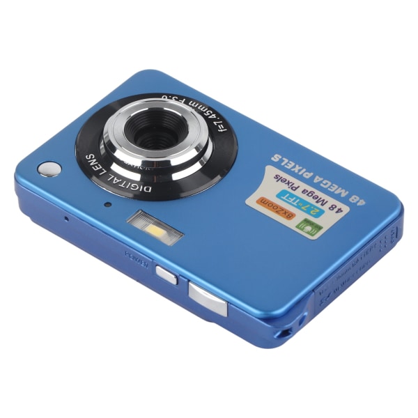 4K digitalkamera 48MP 2,7 tum LCD-skärm 8x zoom Anti Shake vloggningskamera för fotografering Kontinuerlig fotografering Blå