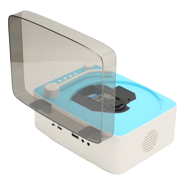 CD-spiller Mini Multifunksjonell Vintage Bluetooth-høyttaler CD-musikkspiller for Home Sky Blue