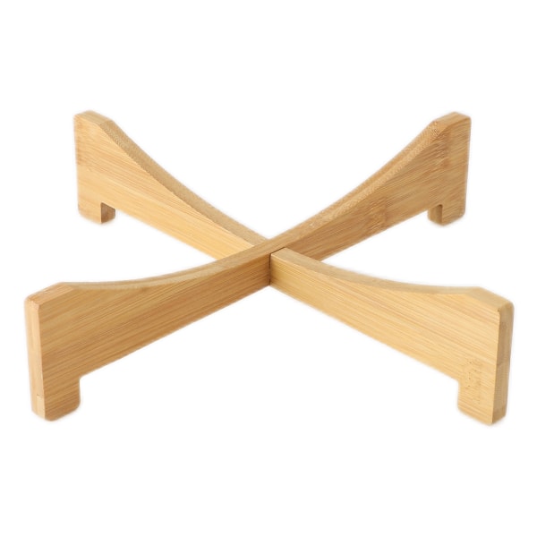 Plant Stand Bamboo Flower Pot Tray Cross Shaped Multifunction for Pet Home Kitchen 29x6cm
