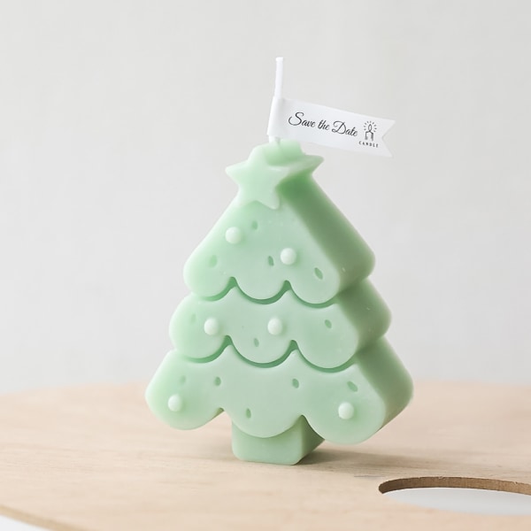Juletræ Aromaterapi stearinlys Træformet stearinlys Juleboligdekoration Desktop Crafts Gave Grøn