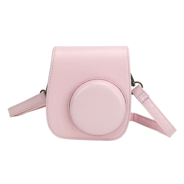Mini Instant Camera Protective Bag PU-veske til Fujifilm Instax Mini 12 med albumfiltre Fargerike hengende rammer Klistremerker Rosa